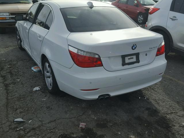 WBANU53568CT19635 - 2008 BMW 528 I WHITE photo 3