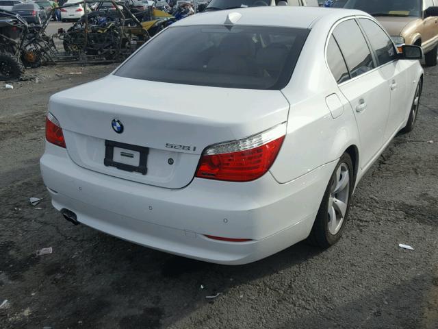 WBANU53568CT19635 - 2008 BMW 528 I WHITE photo 4