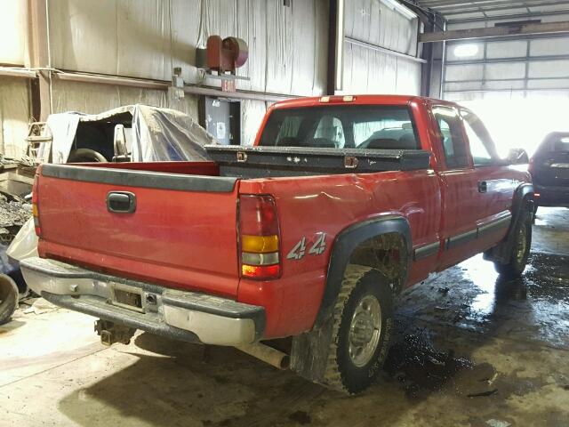 1GCGK29U2XZ136050 - 1999 CHEVROLET SILVERADO RED photo 4