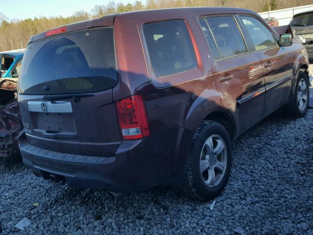 5FNYF3H52DB003105 - 2013 HONDA PILOT EXL MAROON photo 4