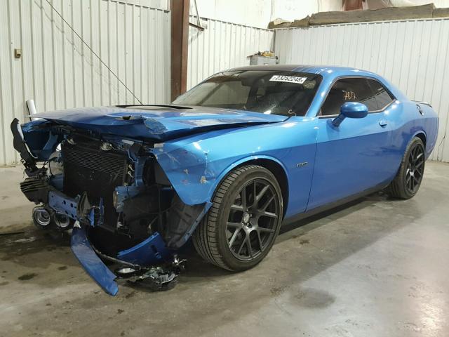 2C3CDZBT1GH250418 - 2016 DODGE CHALLENGER BLUE photo 2