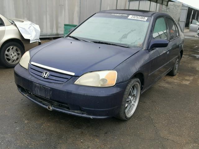 2HGES26732H576844 - 2002 HONDA CIVIC EX ლურჯი ფოტო 2