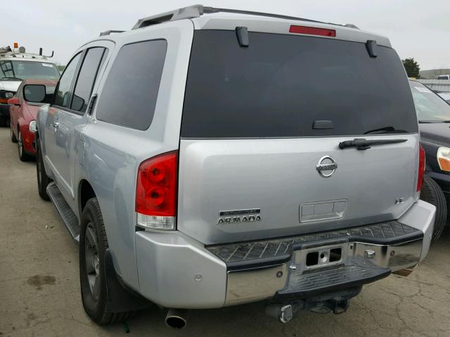 5N1AA08B14N745044 - 2004 NISSAN ARMADA SE SILVER photo 3