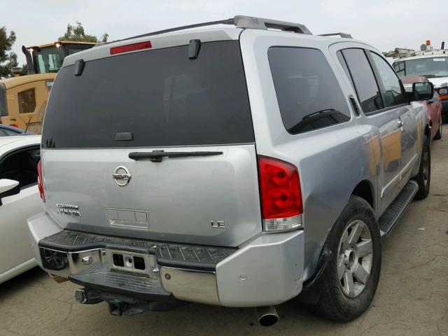 5N1AA08B14N745044 - 2004 NISSAN ARMADA SE SILVER photo 4