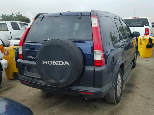 JHLRD78835C016605 - 2005 HONDA CR-V EX BLUE photo 4