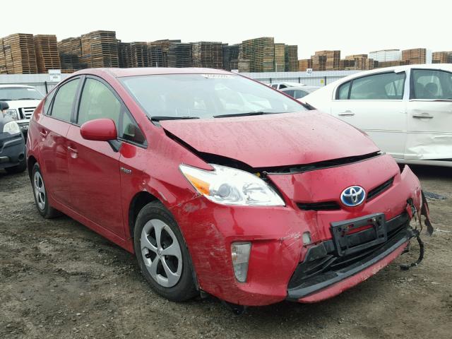 JTDKN3DU2D5656573 - 2013 TOYOTA PRIUS RED photo 1