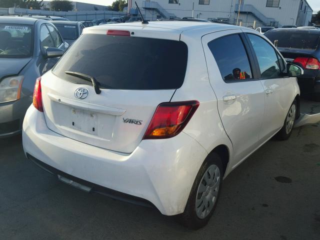 VNKKTUD36FA046387 - 2015 TOYOTA YARIS WHITE photo 4