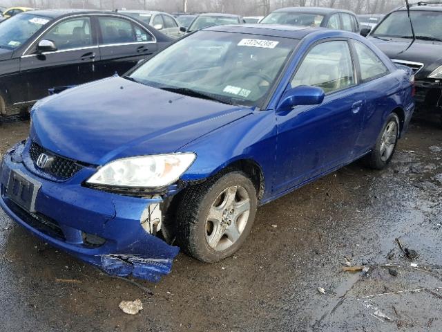 1HGEM229X5L032091 - 2005 HONDA CIVIC EX BLUE photo 2