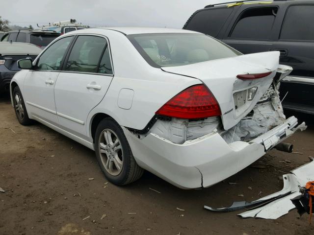 1HGCM56377A153934 - 2007 HONDA ACCORD SE WHITE photo 3