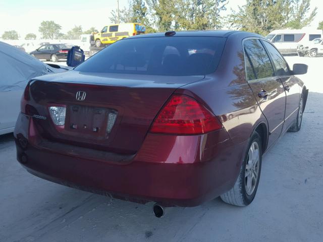 1HGCM56806A182766 - 2006 HONDA ACCORD EX MAROON photo 4