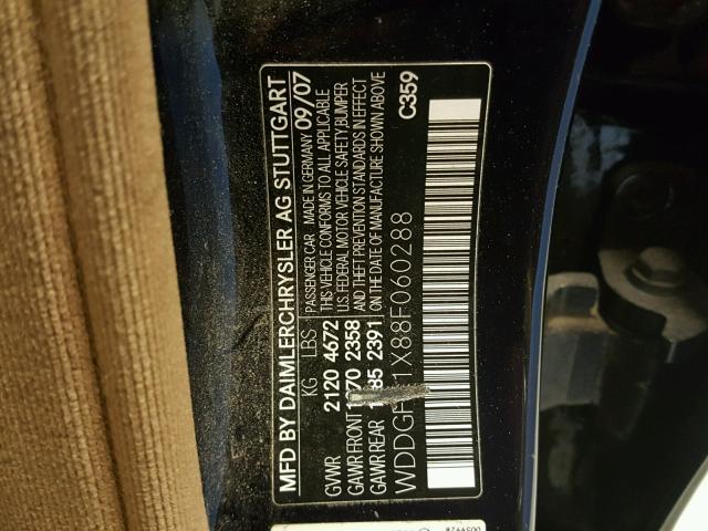 WDDGF81X88F060288 - 2008 MERCEDES-BENZ C 300 4MAT BLACK photo 10