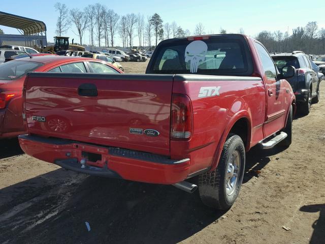 2FTRF17263CA52197 - 2003 FORD F150 RED photo 4