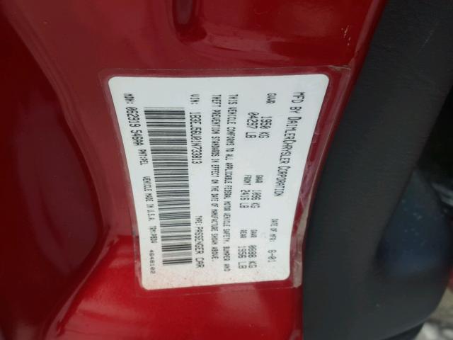 1B3EJ56U01N733813 - 2001 DODGE STRATUS ES RED photo 10