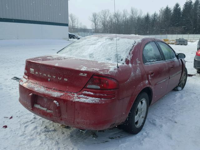 1B3EJ56U01N733813 - 2001 DODGE STRATUS ES RED photo 4