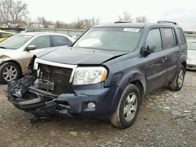 5FNYF4H55BB020516 - 2011 HONDA PILOT EXL BLUE photo 2