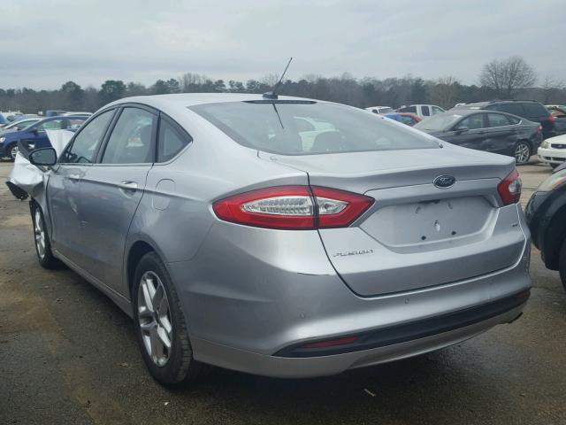 3FA6P0H78GR120958 - 2016 FORD FUSION SE SILVER photo 3