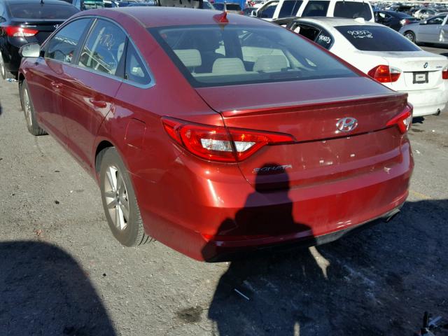 5NPE24AF3FH121255 - 2015 HYUNDAI SONATA SE RED photo 3