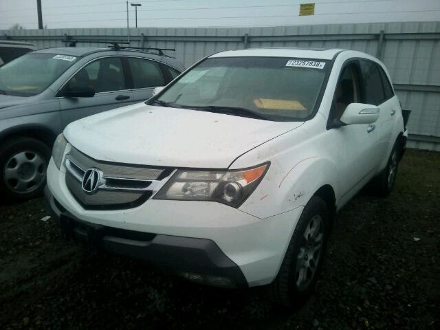 2HNYD28357H508174 - 2007 ACURA MDX TECHNO WHITE photo 2