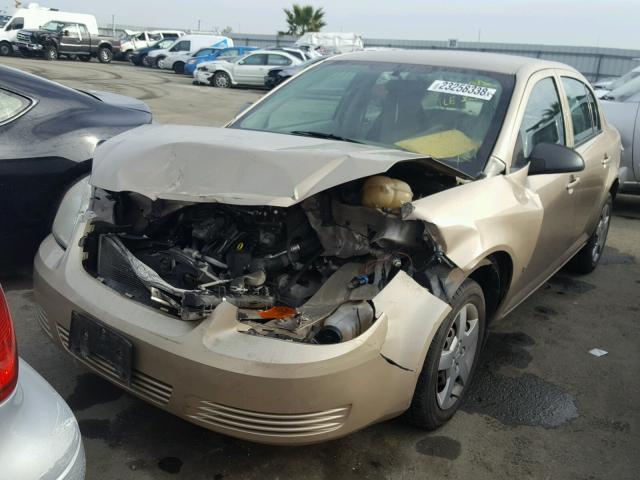 1G1AK55F677108853 - 2007 CHEVROLET COBALT LS GOLD photo 2