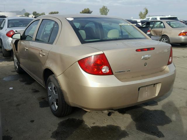 1G1AK55F677108853 - 2007 CHEVROLET COBALT LS GOLD photo 3