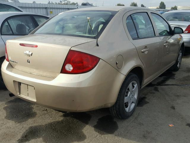 1G1AK55F677108853 - 2007 CHEVROLET COBALT LS GOLD photo 4