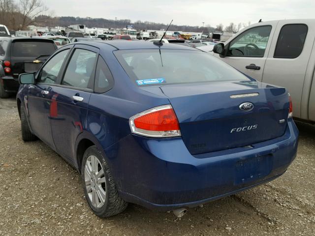 1FAHP37N69W264292 - 2009 FORD FOCUS SEL BLUE photo 3