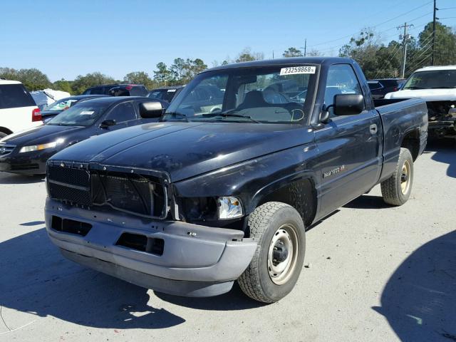 1B7HC16X4VS117371 - 1997 DODGE RAM 1500 BLACK photo 2