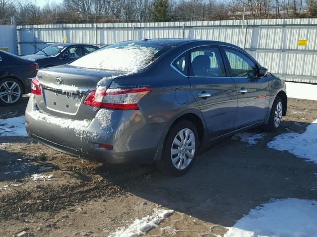 3N1AB7AP5FL693388 - 2015 NISSAN SENTRA S GRAY photo 4