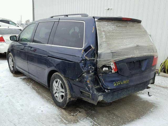 5FNRL38415B084779 - 2005 HONDA ODYSSEY EX BLUE photo 3