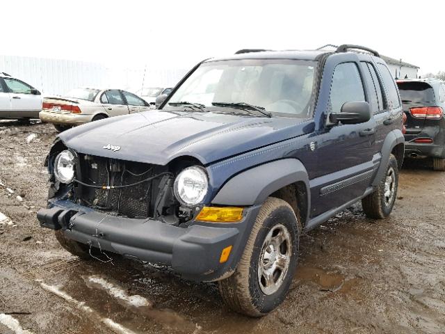 1J4GL48K66W193581 - 2006 JEEP LIBERTY SP BLUE photo 2