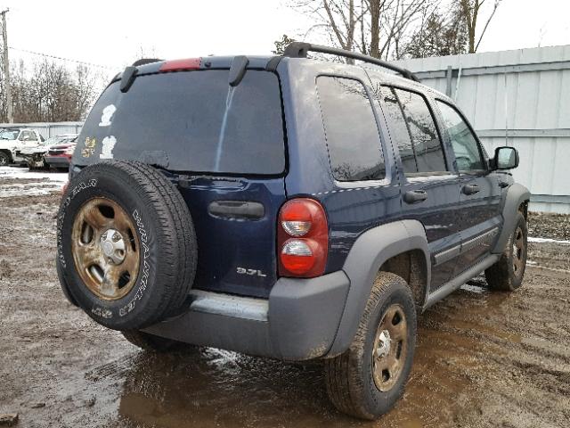 1J4GL48K66W193581 - 2006 JEEP LIBERTY SP BLUE photo 4