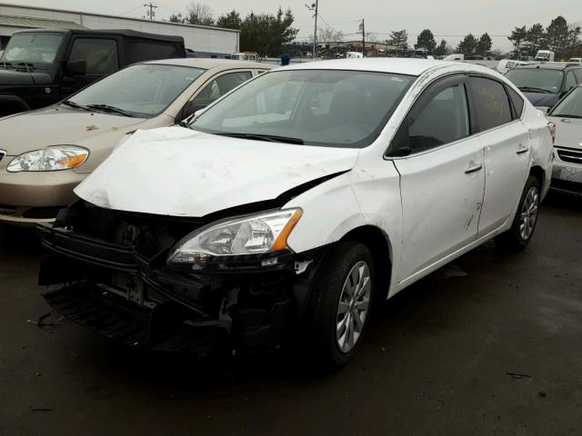 3N1AB7AP3EY274215 - 2014 NISSAN SENTRA S WHITE photo 2