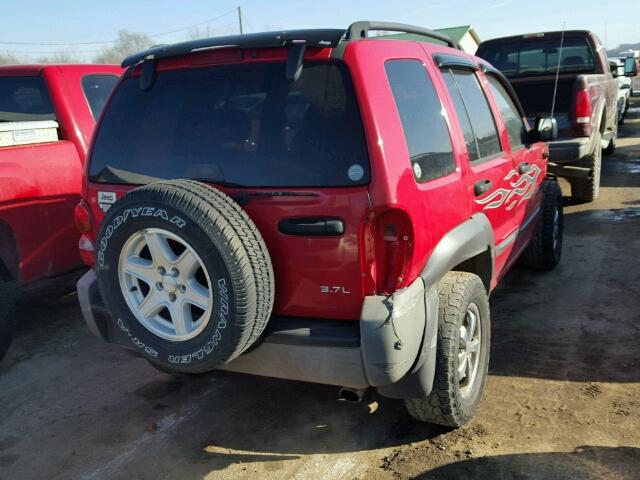 1J4GL48K34W103249 - 2004 JEEP LIBERTY SP RED photo 4