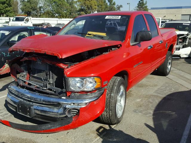 1D7HA18D35S152787 - 2005 DODGE RAM 1500 S RED photo 2