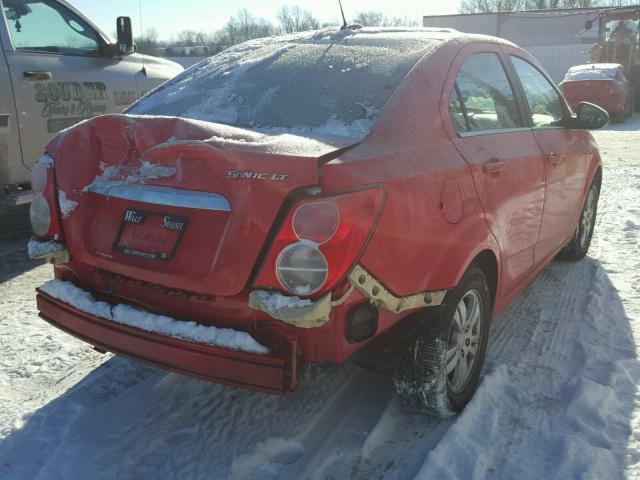 1G1JC5SH2F4173010 - 2015 CHEVROLET SONIC LT RED photo 4