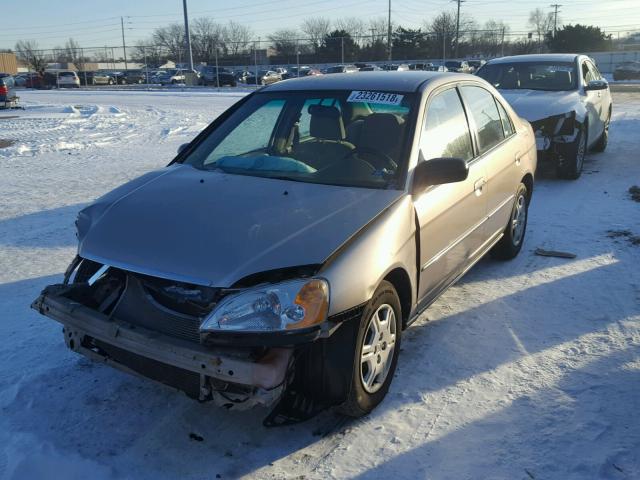 1HGES16522L005731 - 2002 HONDA CIVIC LX BEIGE photo 2