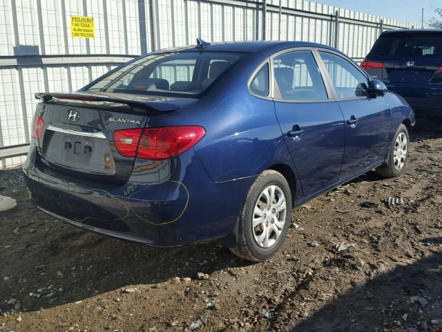 KMHDU4ADXAU943954 - 2010 HYUNDAI ELANTRA BL BLUE photo 4