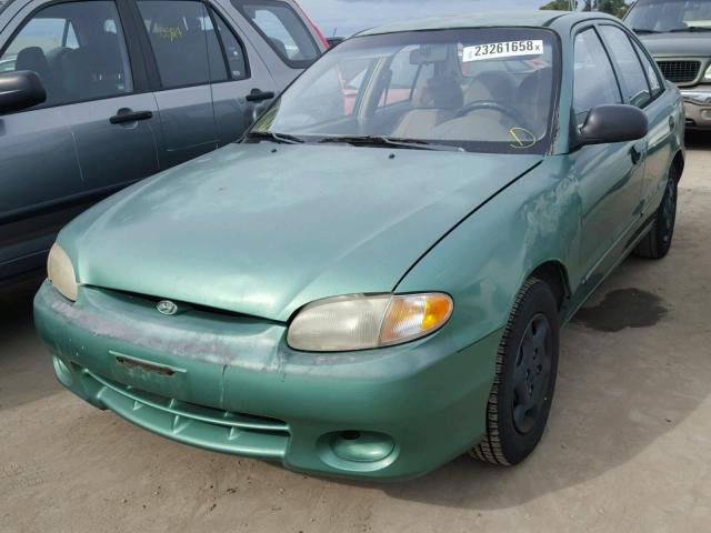 KMHVF24N6WU505284 - 1998 HYUNDAI ACCENT GL GREEN photo 2