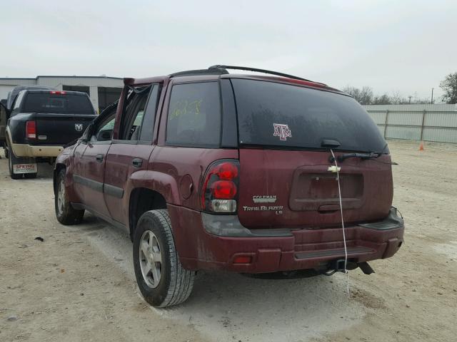 1GNDS13S752129628 - 2005 CHEVROLET TRAILBLAZE MAROON photo 3