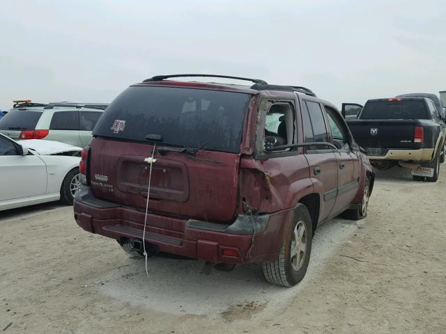 1GNDS13S752129628 - 2005 CHEVROLET TRAILBLAZE MAROON photo 4