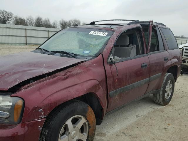 1GNDS13S752129628 - 2005 CHEVROLET TRAILBLAZE MAROON photo 9