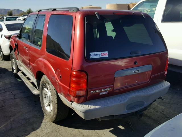 1FMZU70E62UC46087 - 2002 FORD EXPLORER S RED photo 3