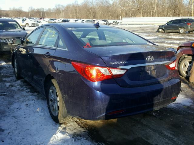 5NPEB4AC4DH544364 - 2013 HYUNDAI SONATA GLS BLUE photo 3