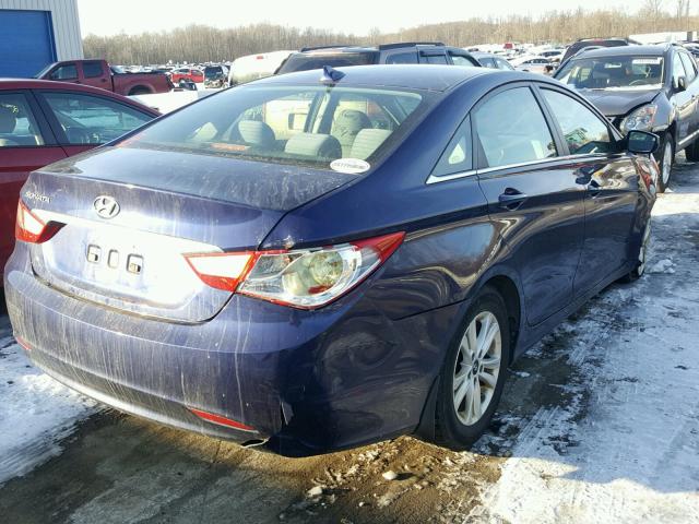 5NPEB4AC4DH544364 - 2013 HYUNDAI SONATA GLS BLUE photo 4