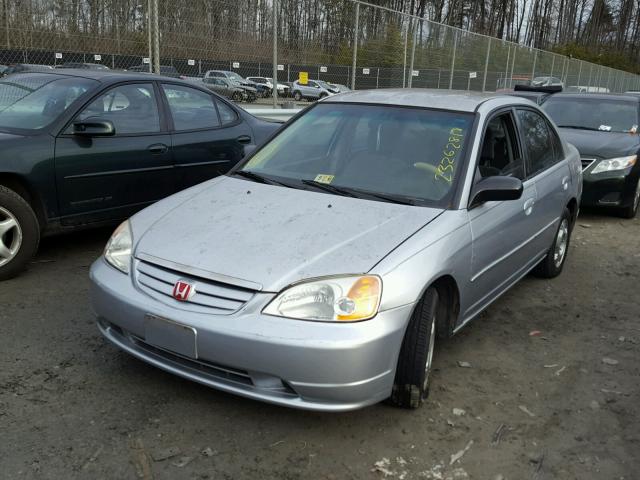 2HGES16552H502415 - 2002 HONDA CIVIC LX SILVER photo 2