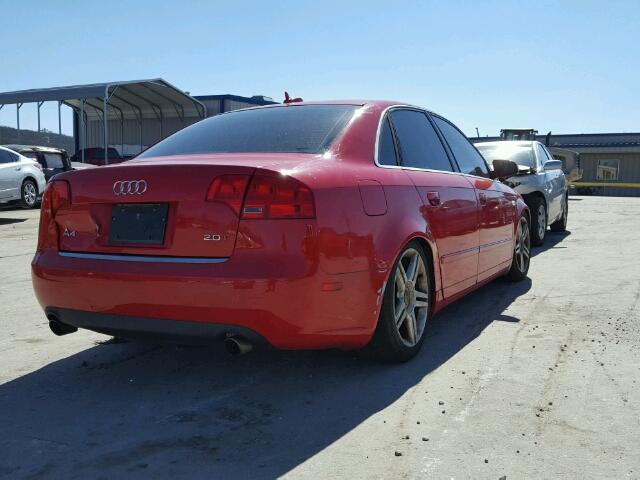 WAUAF78E96A054392 - 2006 AUDI A4 2 RED photo 4