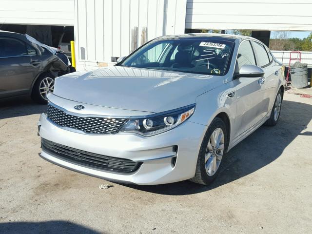 5XXGU4L36GG110334 - 2016 KIA OPTIMA EX SILVER photo 2