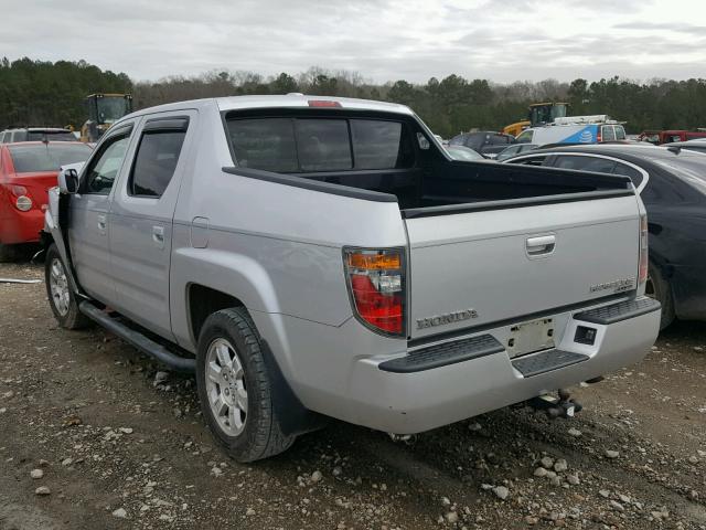 2HJYK16538H531458 - 2008 HONDA RIDGELINE SILVER photo 3