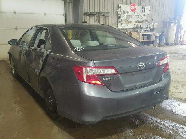 4T1BF1FKXCU007973 - 2012 TOYOTA CAMRY BASE GRAY photo 3