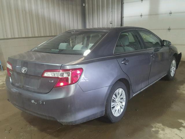 4T1BF1FKXCU007973 - 2012 TOYOTA CAMRY BASE GRAY photo 4